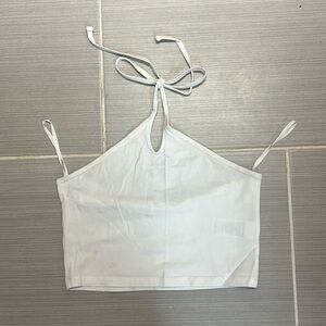 White Aritzia Sunday Best Tie Top